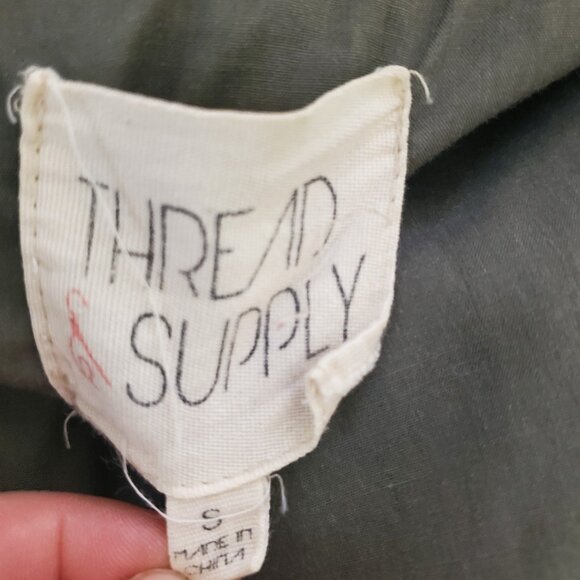 Thread & Supply Utility Jacket Cotton Removable Hood Olive Green Sz S - Picture 5 of 8